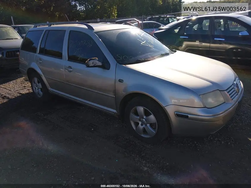 VOLKSWAGEN JETTA 2005, VIN WVWSL61J25W003562
