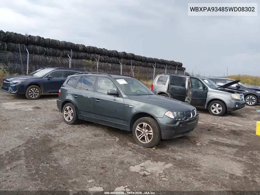 BMW X3 2005, VIN WBXPA93485WD08302
