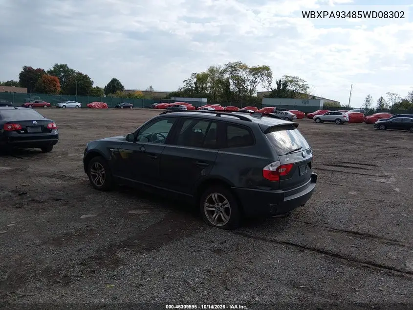 2005 BMW X3 VIN WBXPA93485WD08302 — фото 3