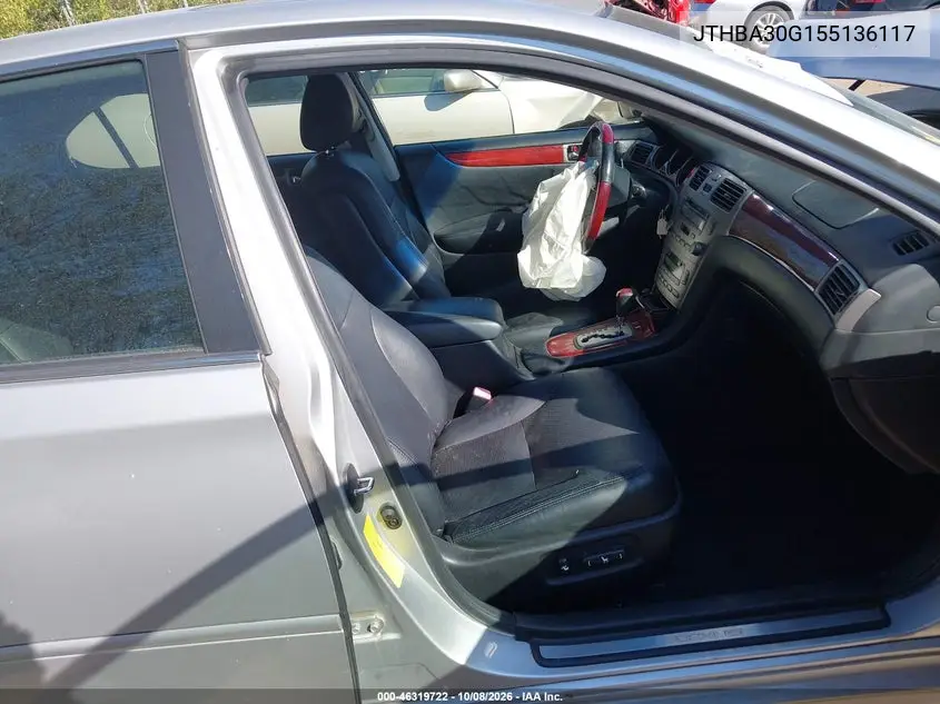2005 LEXUS ES VIN JTHBA30G155136117 — фото 5