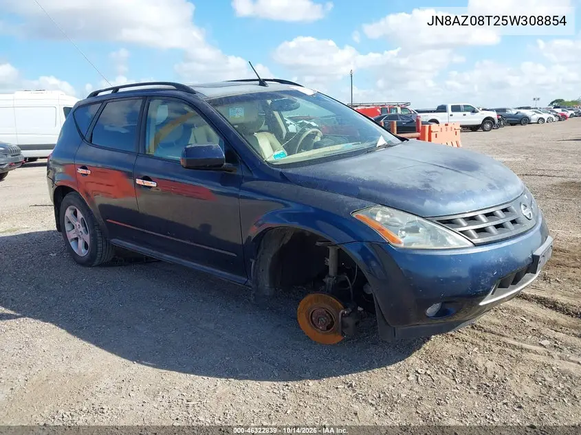 NISSAN MURANO 2005, VIN JN8AZ08T25W308854