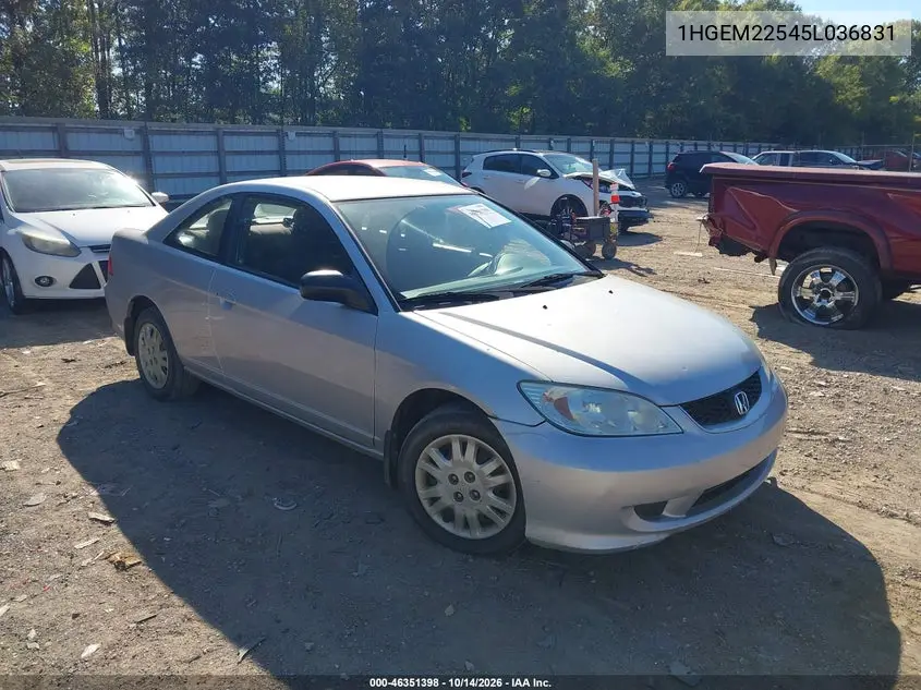 HONDA CIVIC 2005, VIN 1HGEM22545L036831