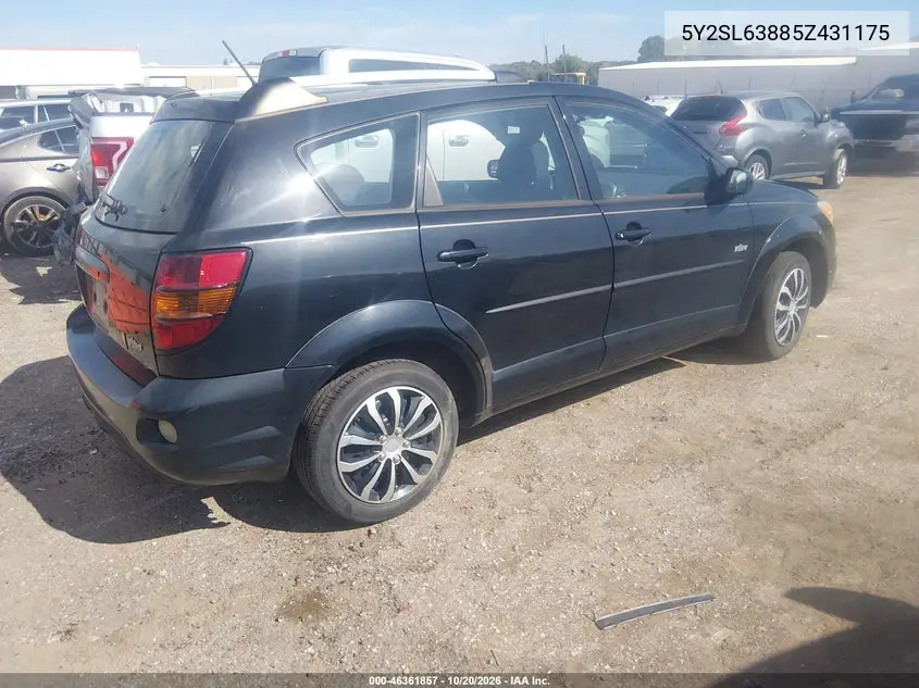 2005 PONTIAC VIBE VIN 5Y2SL63885Z431175 — фото 4