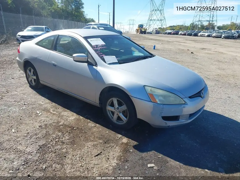 HONDA ACCORD 2005, VIN 1HGCM72595A027512