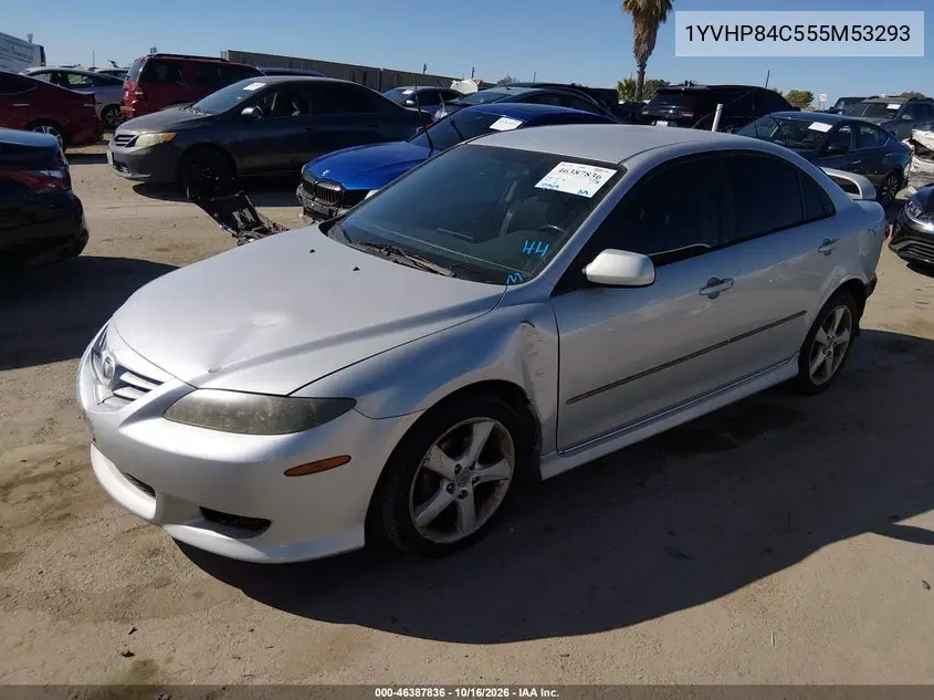 2005 MAZDA 6 VIN 1YVHP84C555M53293 — фото 2