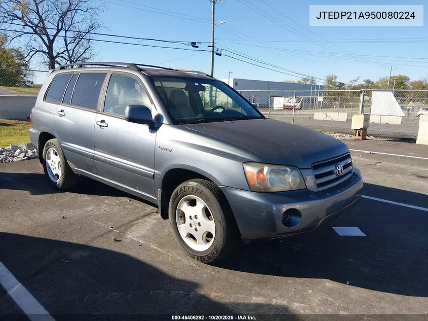 TOYOTA HIGHLANDER 2005, VIN JTEDP21A950080224