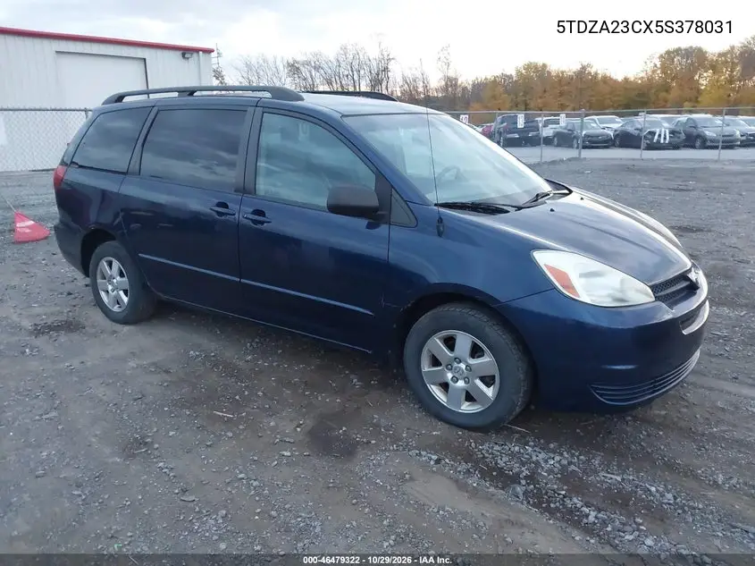 TOYOTA SIENNA 2005, VIN 5TDZA23CX5S378031
