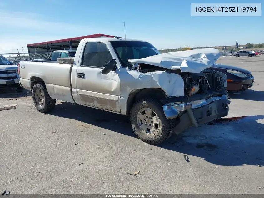 CHEVROLET SILVERADO 2005, VIN 1GCEK14T25Z119794