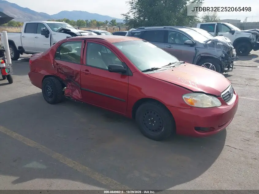 TOYOTA COROLLA 2005, VIN JTDBR32E252065498