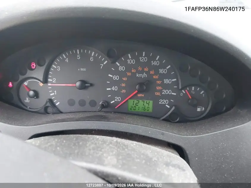 2006 FORD FOCUS VIN 1FAFP36N86W240175 — фото 7