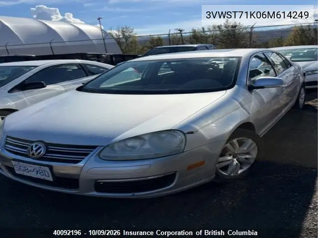 2006 VOLKSWAGEN JETTA VIN 3VWST71K06M614249 — фото 2
