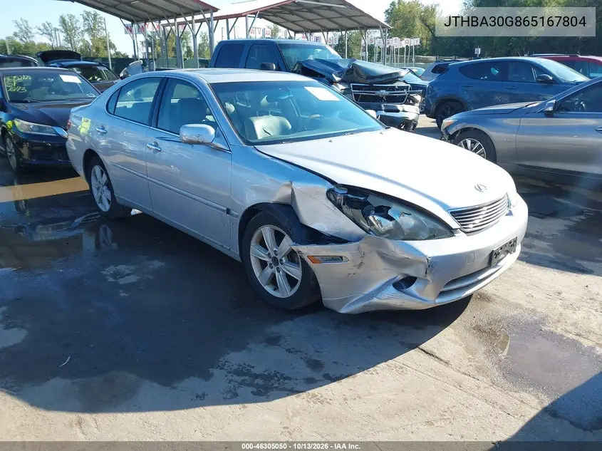LEXUS ES 2006, VIN JTHBA30G865167804