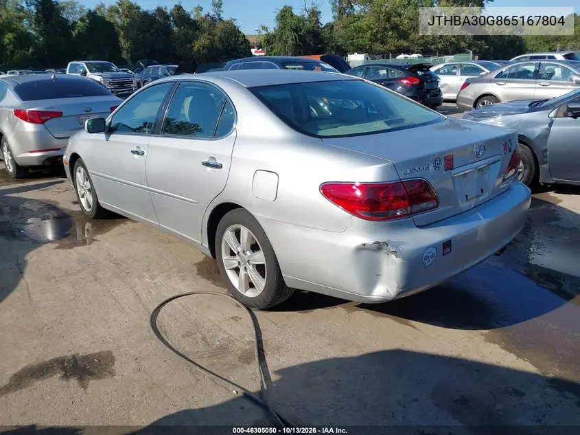 2006 LEXUS ES VIN JTHBA30G865167804 — фото 3