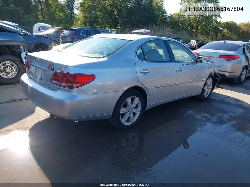 2006 LEXUS ES VIN JTHBA30G865167804 — фото 4