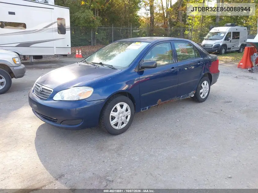 2006 TOYOTA COROLLA VIN JTDBR32E860088944 — фото 2