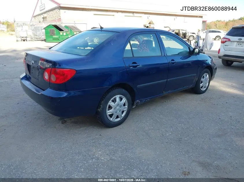 2006 TOYOTA COROLLA VIN JTDBR32E860088944 — фото 4