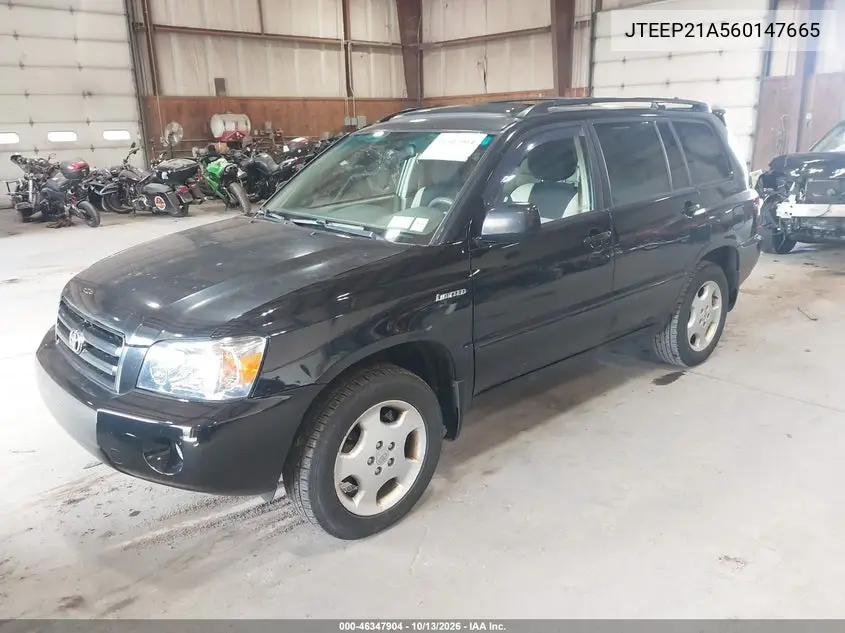 2006 TOYOTA HIGHLANDER VIN JTEEP21A560147665 — фото 2