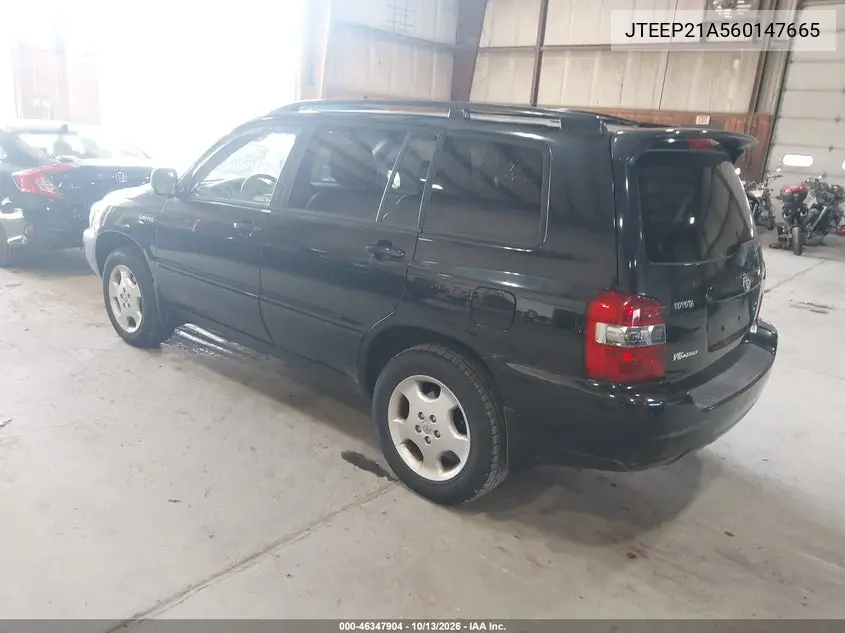 2006 TOYOTA HIGHLANDER VIN JTEEP21A560147665 — фото 3