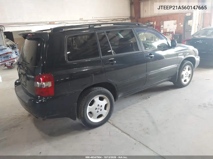 2006 TOYOTA HIGHLANDER VIN JTEEP21A560147665 — фото 4