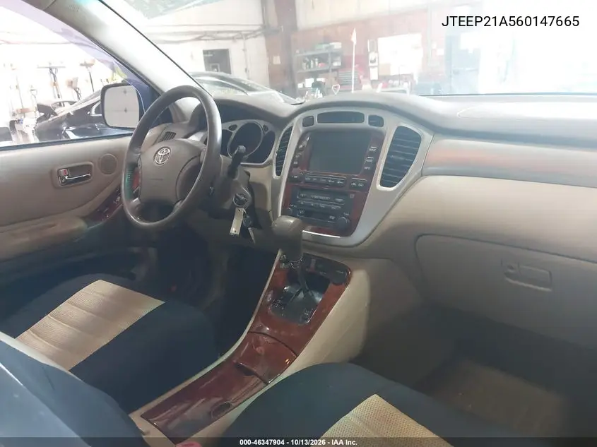 2006 TOYOTA HIGHLANDER VIN JTEEP21A560147665 — фото 5
