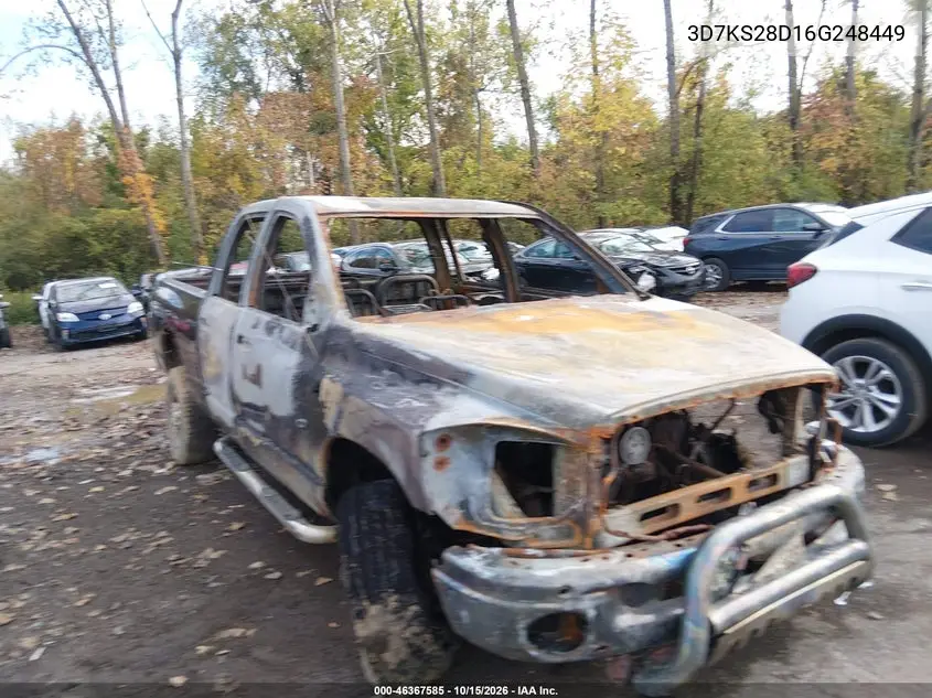 DODGE RAM 2006, VIN 3D7KS28D16G248449