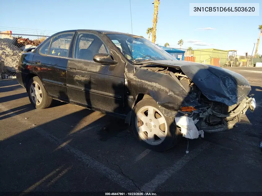 NISSAN SENTRA 2006, VIN 3N1CB51D66L503620