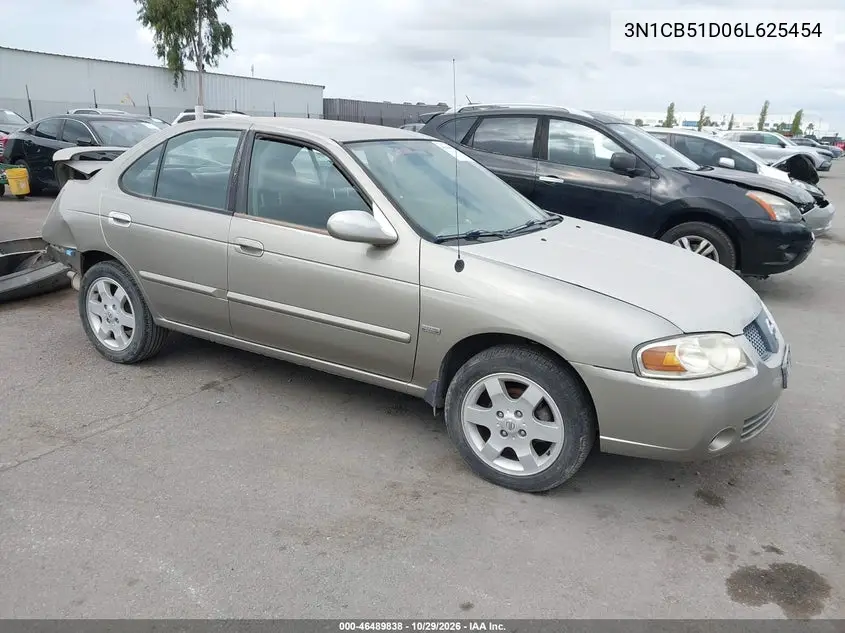 NISSAN SENTRA 2006, VIN 3N1CB51D06L625454