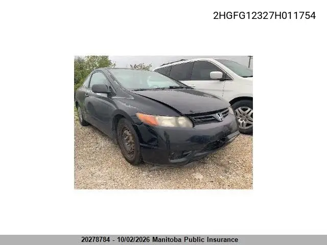 HONDA CIVIC 2007, VIN 2HGFG12327H011754