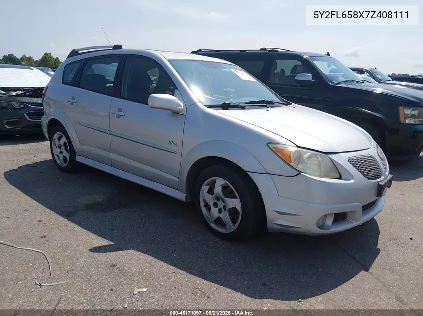 PONTIAC VIBE 2007, VIN 5Y2SL658X7Z408111
