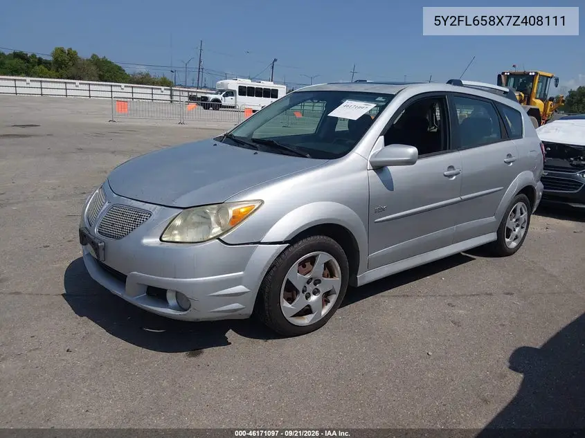 2007 PONTIAC VIBE VIN 5Y2SL658X7Z408111 — фото 2