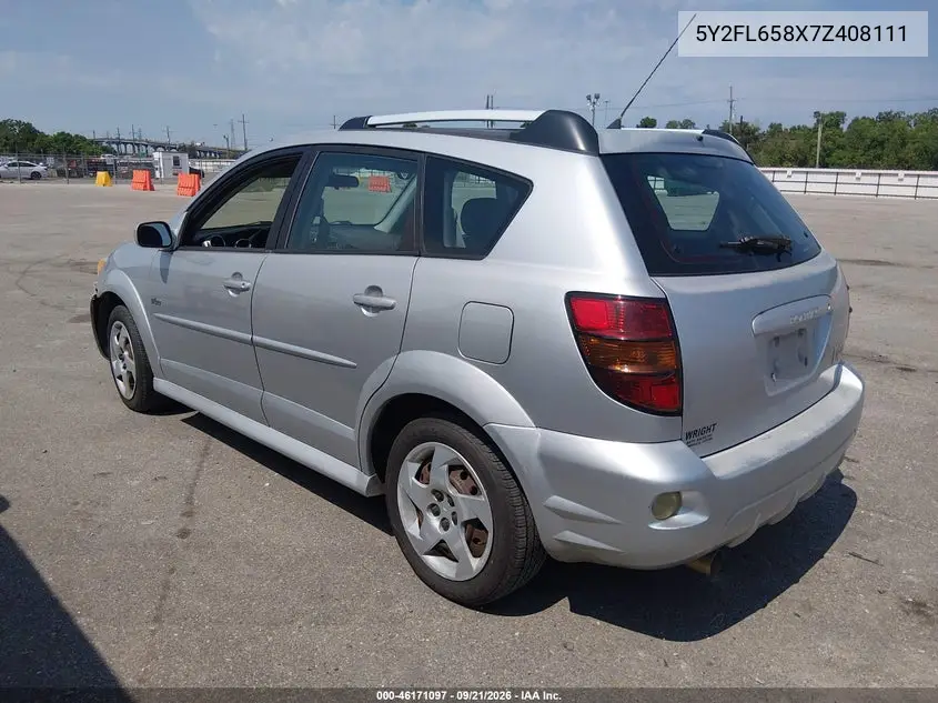 2007 PONTIAC VIBE VIN 5Y2SL658X7Z408111 — фото 3