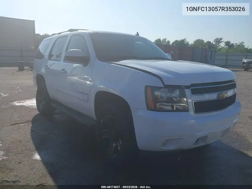 CHEVROLET TAHOE 2007, VIN 1GNFC13057R353026