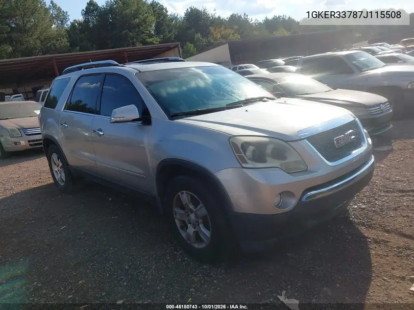 GMC ACADIA 2007, VIN 1GKER33787J115508