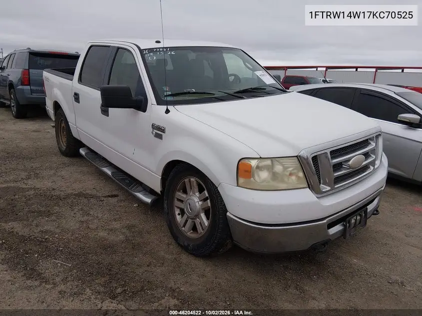 FORD F-150 2007, VIN 1FTRW14W17KC70525