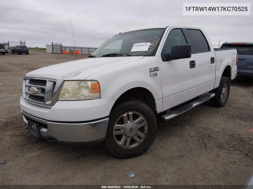 2007 FORD F-150 VIN 1FTRW14W17KC70525 — фото 2