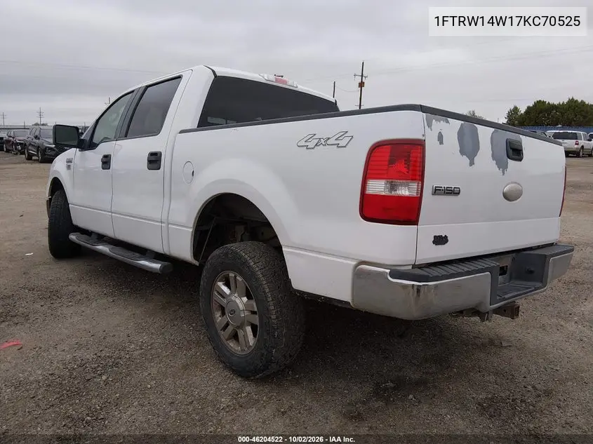 2007 FORD F-150 VIN 1FTRW14W17KC70525 — фото 3