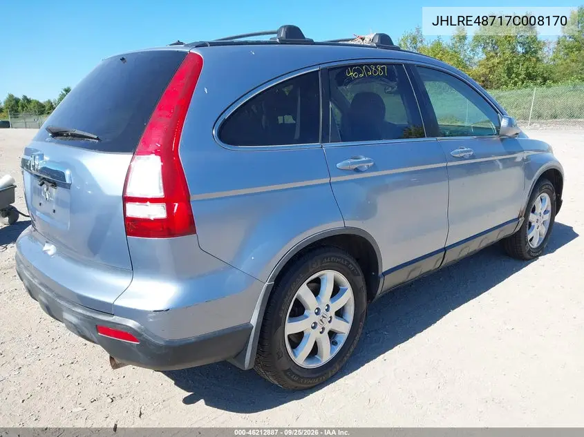2007 HONDA CR-V VIN JHLRE48717C008170 — фото 4