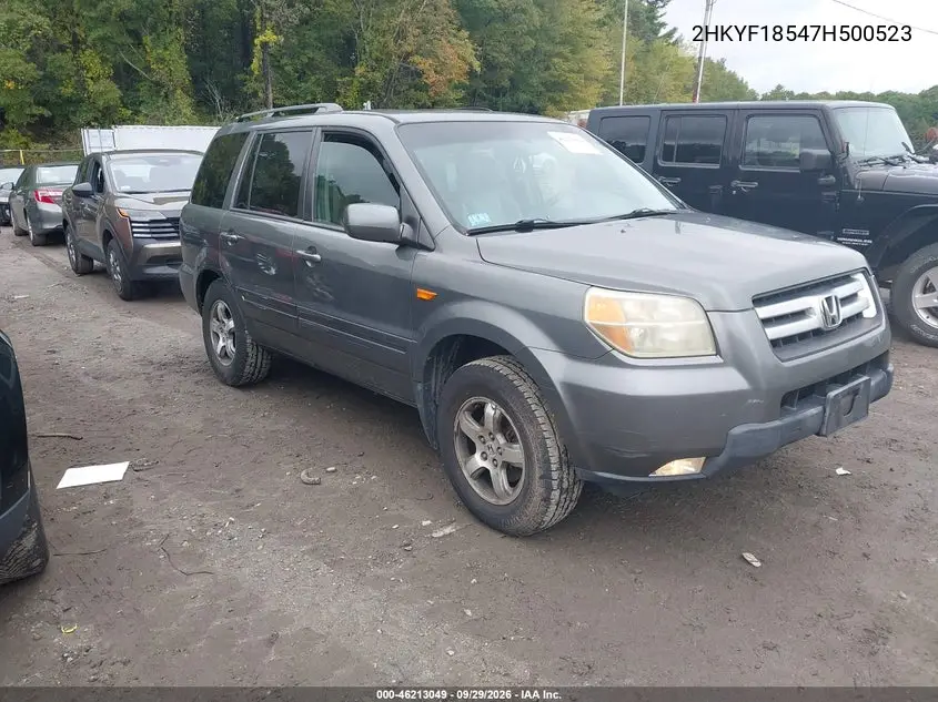HONDA PILOT 2007, VIN 2HKYF18547H500523