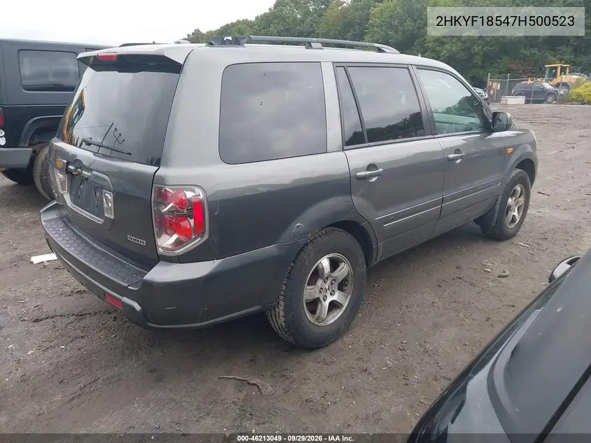 2007 HONDA PILOT VIN 2HKYF18547H500523 — фото 4