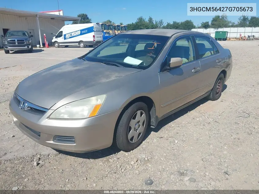 2007 HONDA ACCORD VIN 3HGCM56427G705673 — фото 2