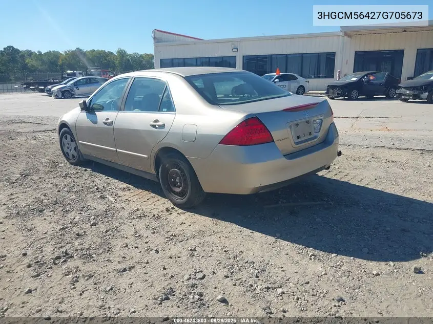2007 HONDA ACCORD VIN 3HGCM56427G705673 — фото 3
