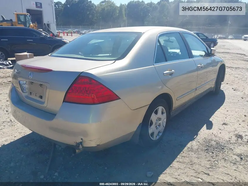2007 HONDA ACCORD VIN 3HGCM56427G705673 — фото 4