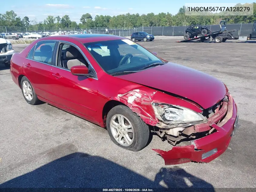 HONDA ACCORD 2007, VIN 1HGCM56747A128279