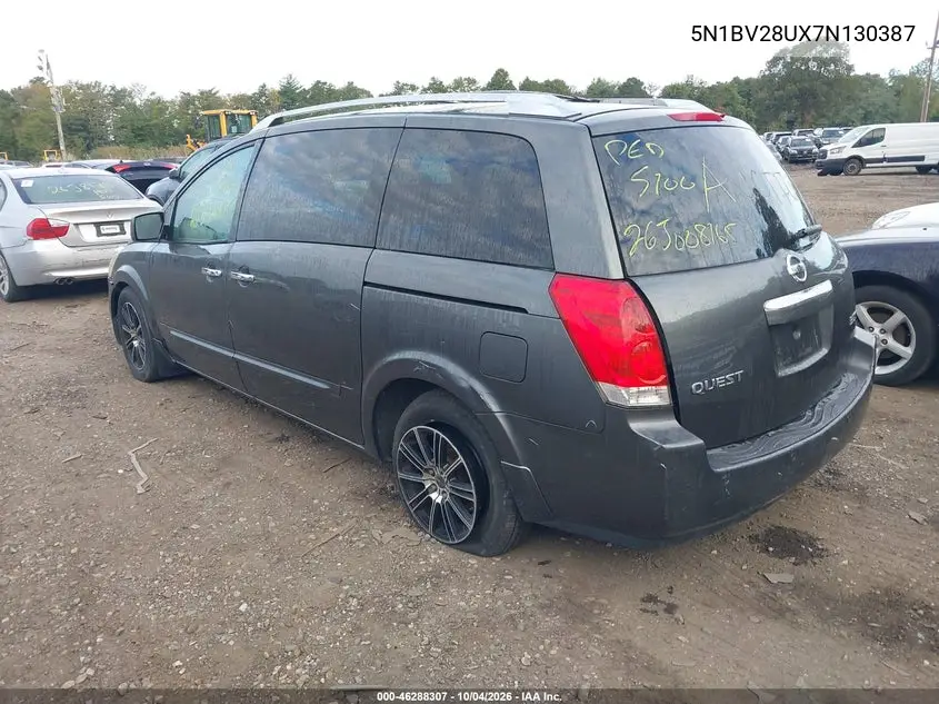 2007 NISSAN QUEST VIN 5N1BV28UX7N130387 — фото 3