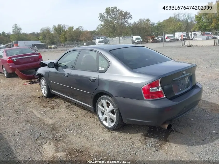 2007 SUBARU LEGACY VIN 4S3BL676474202999 — фото 3