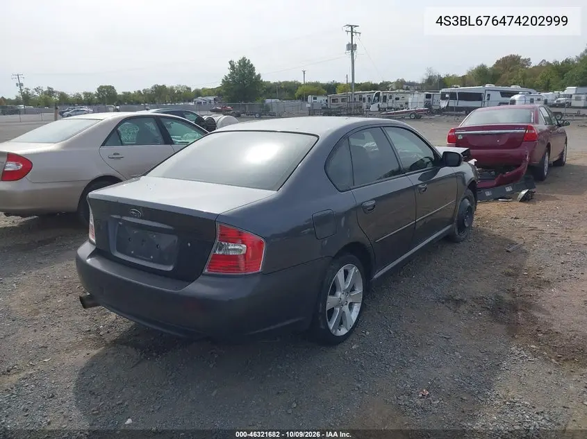 2007 SUBARU LEGACY VIN 4S3BL676474202999 — фото 4