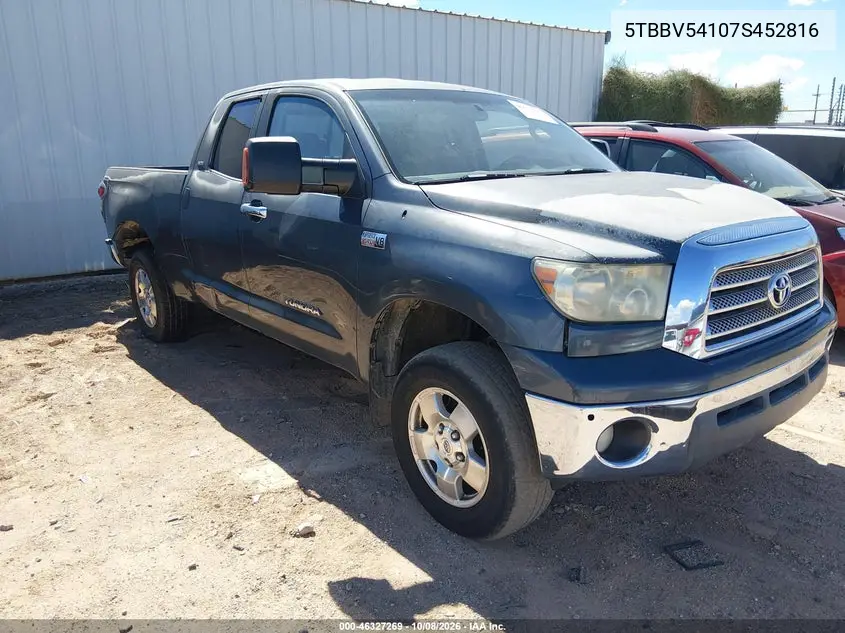 TOYOTA TUNDRA 2007, VIN 5TBBV54107S452816