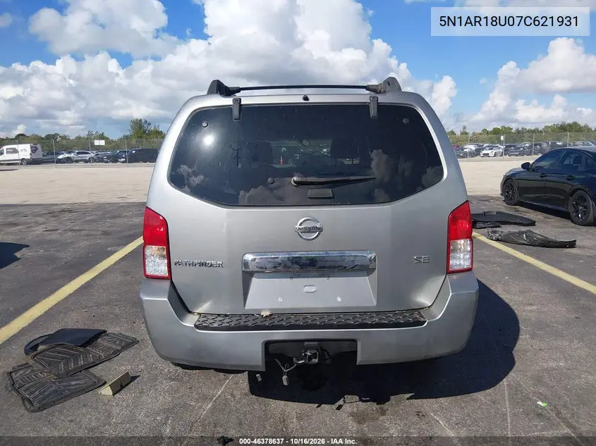 2007 NISSAN PATHFINDER VIN 5N1AR18U07C621931 — фото 17