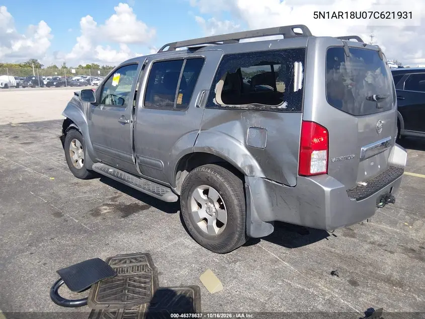 2007 NISSAN PATHFINDER VIN 5N1AR18U07C621931 — фото 3