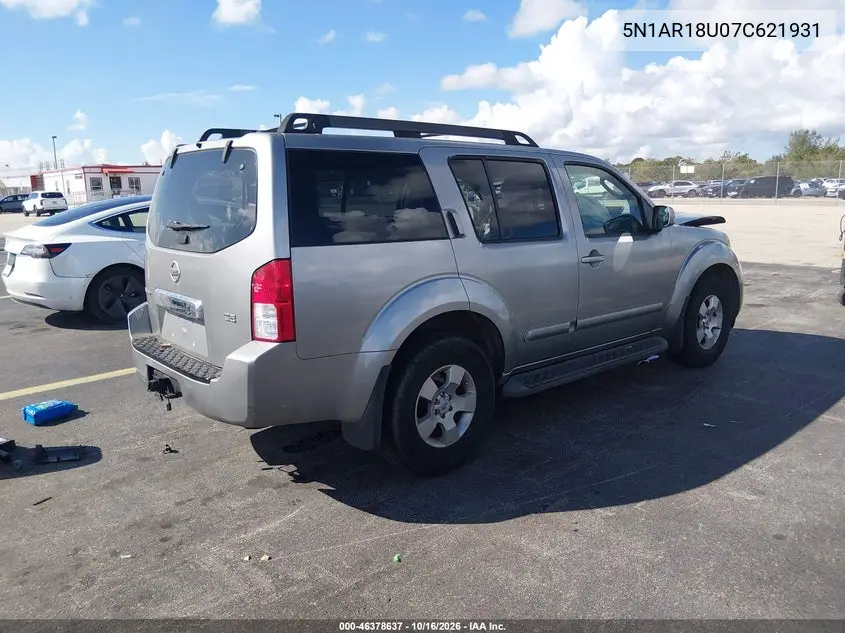 2007 NISSAN PATHFINDER VIN 5N1AR18U07C621931 — фото 4